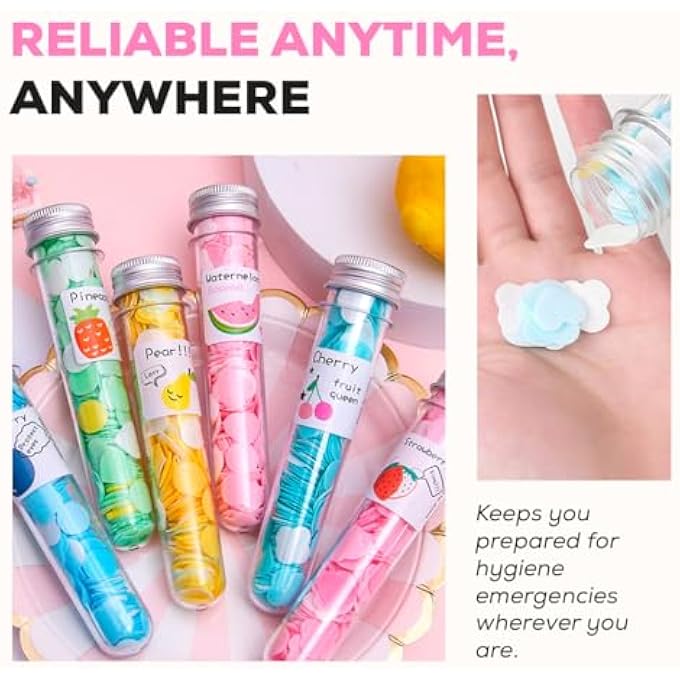 Multibrite أنبوب صابون ورقي قابل للتخلص، أوراق صابون ورقي مع عطور مختلطة، تصميم زهور، مدمج وقابل للحمل، لطيف على جميع أنواع البشرة، يذوب بسهولة، صحي وصديق للسفر - Image 5